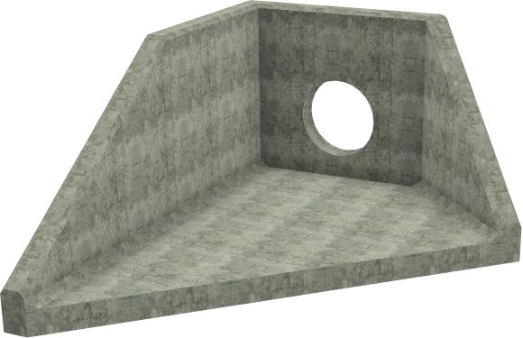 AH12C A LH Angled Headwall - 525mm ID pipe - 150mm Invert Level render