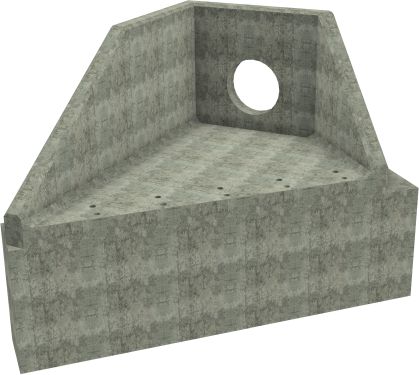 AH12C A LH Angled Headwall - 525mm ID pipe - 150mm Invert Level + 1000 x 500mm Toe render