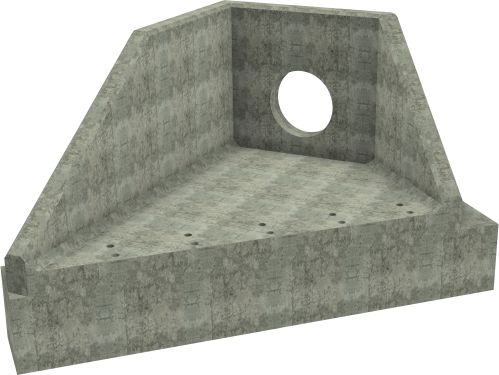 AH12C A LH Angled Headwall - 525mm ID pipe - 150mm Invert Level + 500 x 500mm Toe render