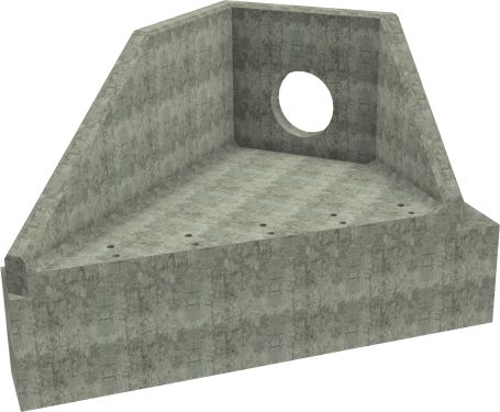 AH12C A LH Angled Headwall - 525mm ID pipe - 150mm Invert Level + 750 x 500mm Toe render