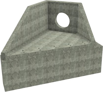 AH12C A LH Angled Headwall - 600mm ID pipe - 150mm Invert Level + 1000 x 500mm Toe render