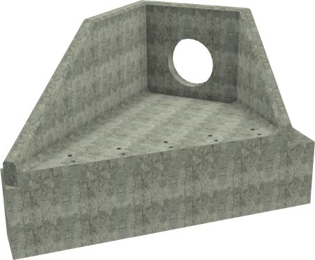 AH12C A LH Angled Headwall - 600mm ID pipe - 150mm Invert Level + 750 x 500mm Toe render