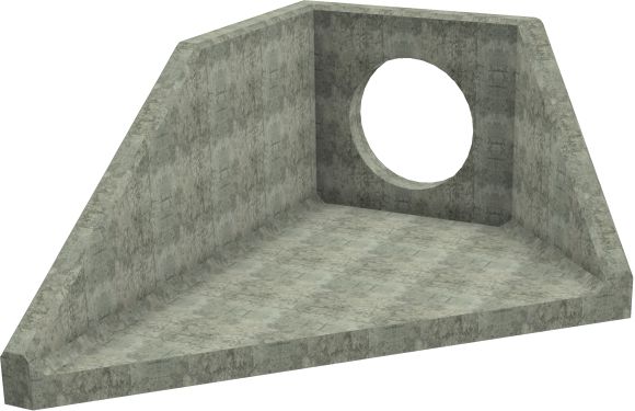 AH12C A LH Angled Headwall - 750mm ID pipe - 150mm Invert Level render