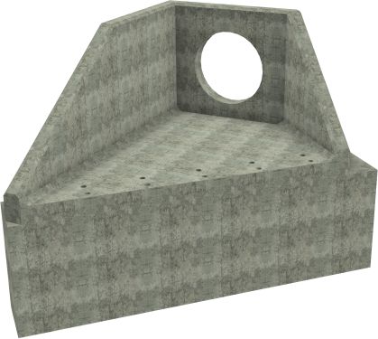 AH12C A LH Angled Headwall - 750mm ID pipe - 150mm Invert Level + 1000 x 500mm Toe render