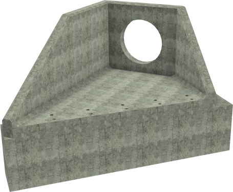 AH12C A LH Angled Headwall - 750mm ID pipe - 150mm Invert Level + 750 x 500mm Toe render