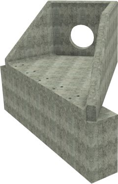 AH12C A RH Angled Headwall - 525mm ID pipe - 150mm Invert Level + 1000 x 500mm Toe render