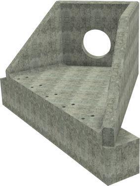 AH12C A RH Angled Headwall - 525mm ID pipe - 150mm Invert Level + 500 x 500mm Toe render