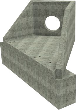 AH12C A RH Angled Headwall - 525mm ID pipe - 150mm Invert Level + 750 x 500mm Toe render