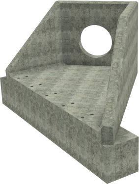 AH12C A RH Angled Headwall - 600mm ID pipe - 150mm Invert Level + 500 x 500mm Toe render