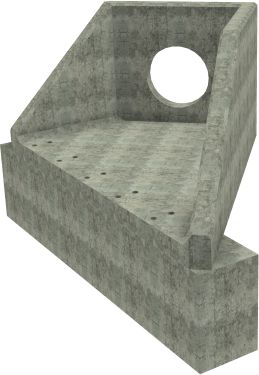 AH12C A RH Angled Headwall - 600mm ID pipe - 150mm Invert Level + 750 x 500mm Toe render