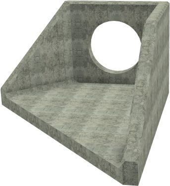 AH12C A RH Angled Headwall - 750mm ID pipe - 150mm Invert Level render