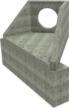 AH12C A RH Angled Headwall - 750mm ID pipe - 150mm Invert Level + 1000 x 500mm Toe render