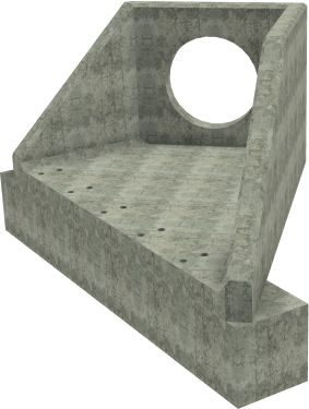 AH12C A RH Angled Headwall - 750mm ID pipe - 150mm Invert Level + 500 x 500mm Toe render