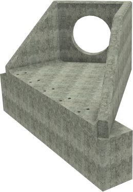 AH12C A RH Angled Headwall - 750mm ID pipe - 150mm Invert Level + 750 x 500mm Toe render