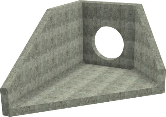 AH12C B LH Angled Headwall - 750mm ID pipe - 150mm Invert Level render