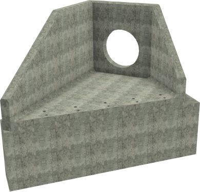 AH12C B LH Angled Headwall - 750mm ID pipe - 150mm Invert Level + 1000 x 500mm Toe render