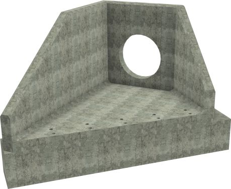 AH12C B LH Angled Headwall - 750mm ID pipe - 150mm Invert Level + 500 x 500mm Toe render