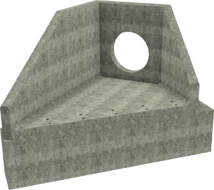 AH12C B LH Angled Headwall - 750mm ID pipe - 150mm Invert Level + 750 x 500mm Toe render