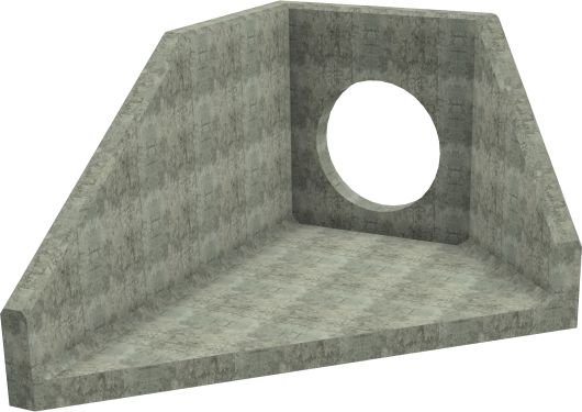 AH12C B LH Angled Headwall - 825mm ID pipe - 150mm Invert Level render