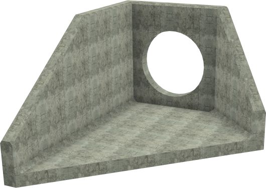 AH12C B LH Angled Headwall - 900mm ID pipe - 150mm Invert Level render