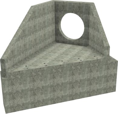 AH12C B LH Angled Headwall - 900mm ID pipe - 150mm Invert Level + 1000 x 500mm Toe render