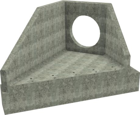 AH12C B LH Angled Headwall - 900mm ID pipe - 150mm Invert Level + 500 x 500mm Toe render