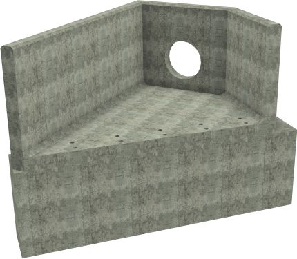 AH12C D LH Angled Headwall - 525mm ID pipe - 150mm Invert Level + 1000 x 500mm Toe render