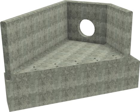 AH12C D LH Angled Headwall - 525mm ID pipe - 150mm Invert Level + 750 x 500mm Toe render