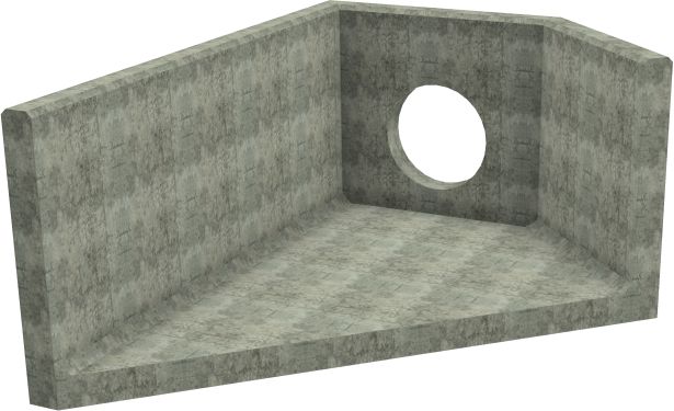 AH12C D LH Angled Headwall - 600mm ID pipe - 150mm Invert Level render