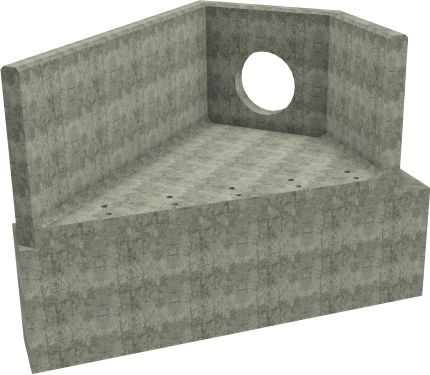 AH12C D LH Angled Headwall - 600mm ID pipe - 150mm Invert Level + 1000 x 500mm Toe render