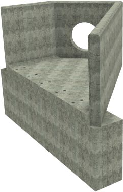 AH12C D RH Angled Headwall - 600mm ID pipe - 150mm Invert Level + 1000 x 500mm Toe render