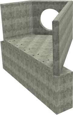 AH12C D RH Angled Headwall - 750mm ID pipe - 150mm Invert Level + 1000 x 500mm Toe render