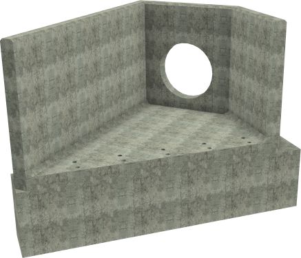 AH12C E LH Angled Headwall - 750mm ID pipe - 150mm Invert Level + 750 x 500mm Toe render