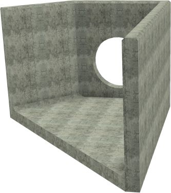AH12C E RH Angled Headwall - 750mm ID pipe - 150mm Invert Level render