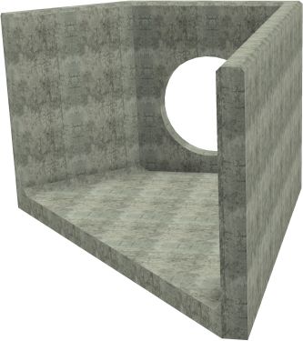 AH12C E RH Angled Headwall - 825mm ID pipe - 150mm Invert Level render