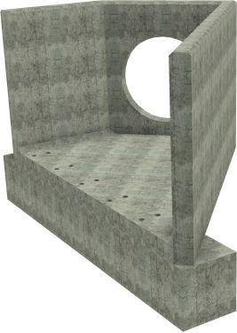 AH12C E RH Angled Headwall - 900mm ID pipe - 150mm Invert Level + 500 x 500mm Toe render
