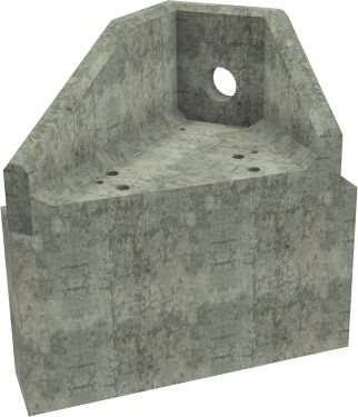 AH4C A LH Angled Headwall - 150mm ID pipe - 100mm Invert Level + 700 X 300mm Toe render