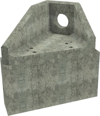 AH4C A LH Angled Headwall - 225mm ID pipe - 100mm Invert Level + 700 X 300mm Toe render