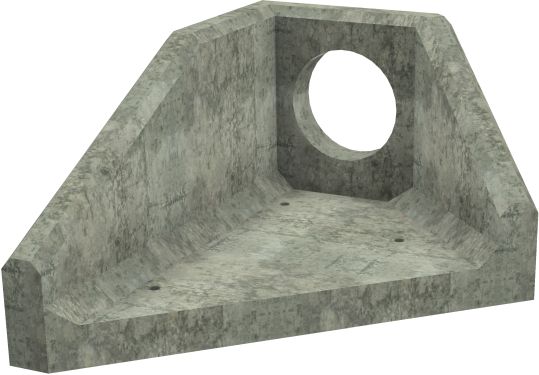 AH4C A LH Angled Headwall - 300mm ID pipe - 100mm Invert Level render