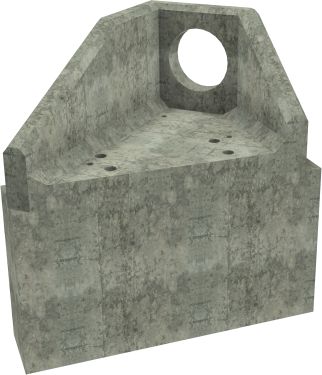 AH4C A LH Angled Headwall - 300mm ID pipe - 100mm Invert Level + 700 X 300mm Toe render