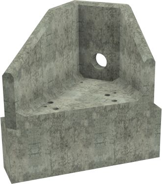 AH4C B LH Angled Headwall - 150mm ID pipe - 100mm Invert Level + 450 x 300mm Toe render