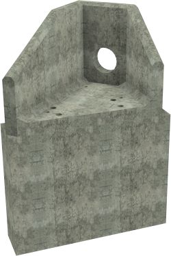 AH4C B LH Angled Headwall - 225mm ID pipe - 100mm Invert Level + 1000 x 300mm Toe render