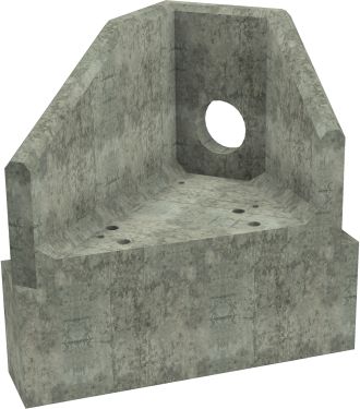 AH4C B LH Angled Headwall - 225mm ID pipe - 100mm Invert Level + 450 x 300mm Toe render