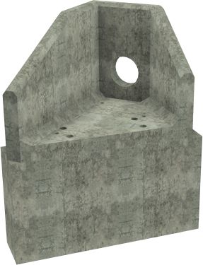 AH4C B LH Angled Headwall - 225mm ID pipe - 100mm Invert Level + 700 X 300mm Toe render