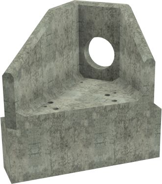 AH4C B LH Angled Headwall - 300mm ID pipe - 100mm Invert Level + 450 x 300mm Toe render