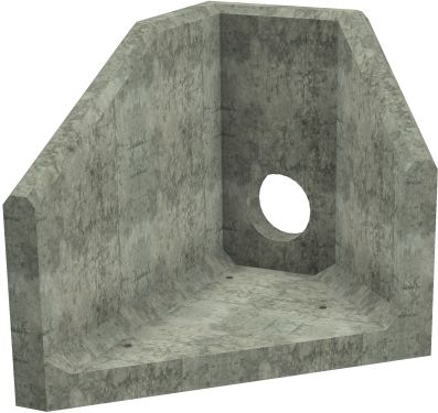 AH4C C LH Angled Headwall - 225mm ID pipe - 100mm Invert Level render