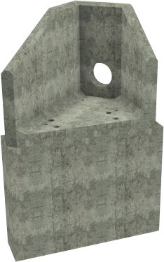 AH4C C LH Angled Headwall - 225mm ID pipe - 100mm Invert Level + 1000 x 300mm Toe render