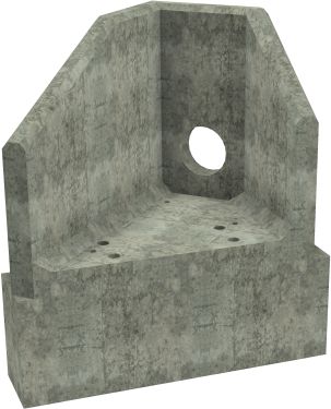 AH4C C LH Angled Headwall - 225mm ID pipe - 100mm Invert Level + 450 x 300mm Toe render