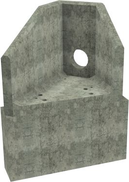 AH4C C LH Angled Headwall - 225mm ID pipe - 100mm Invert Level + 700 X 300mm Toe render