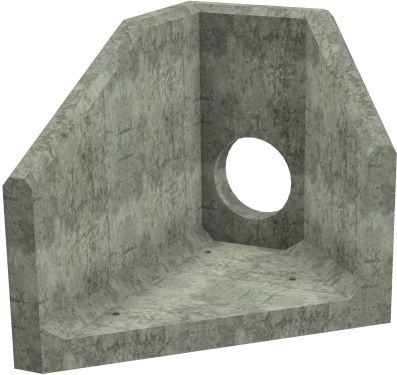 AH4C C LH Angled Headwall - 300mm ID pipe - 100mm Invert Level render